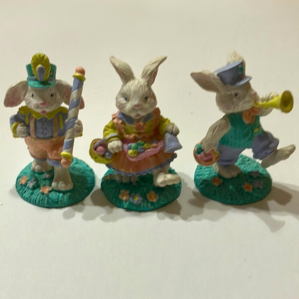 Marching Russ Easter Bunnies Vintage Set of 3